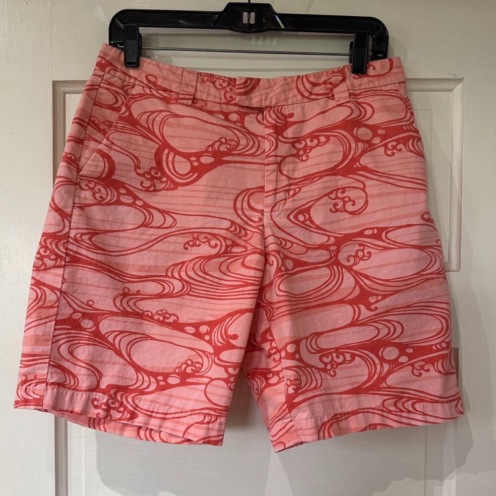 Patagonia Women's Salmon Pink Swirl Bermuda Shorts Vintage Size 10